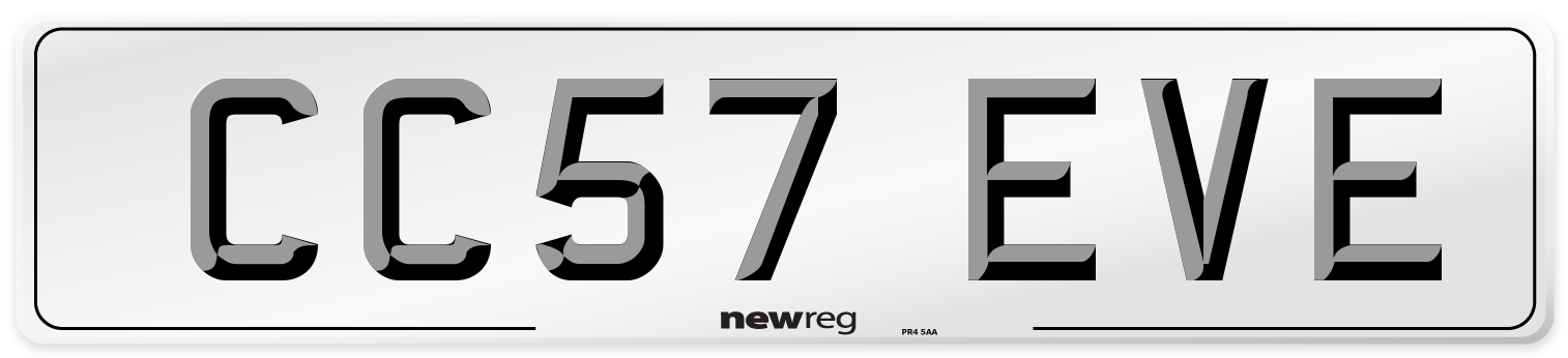 CC57 EVE Number Plate from New Reg